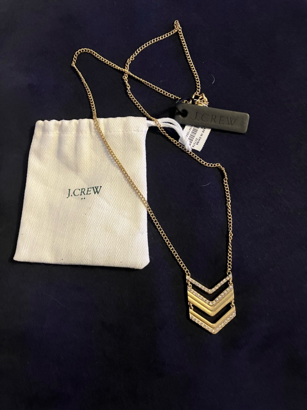 J. Crew Gold Chevron Layered Pendant Necklace